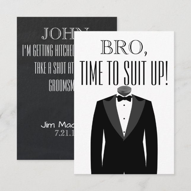 Invitación a la propuesta de Groomsman o Mejor Hom (Anverso / Reverso)