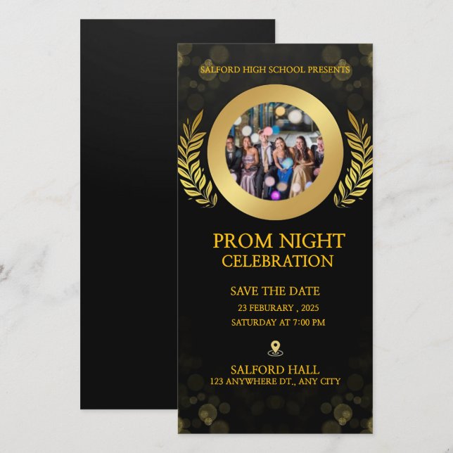 Invitación a la propuesta de oro blanco y negro (Anverso / Reverso)