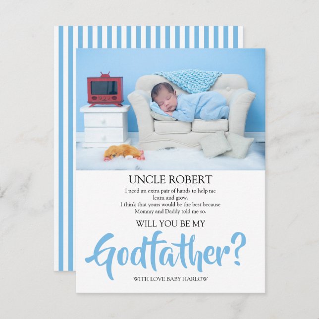 Invitación a la propuesta del padrino moderno de f (Anverso / Reverso)