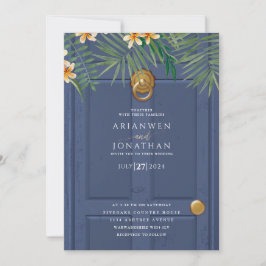 invitación a la puerta del boda