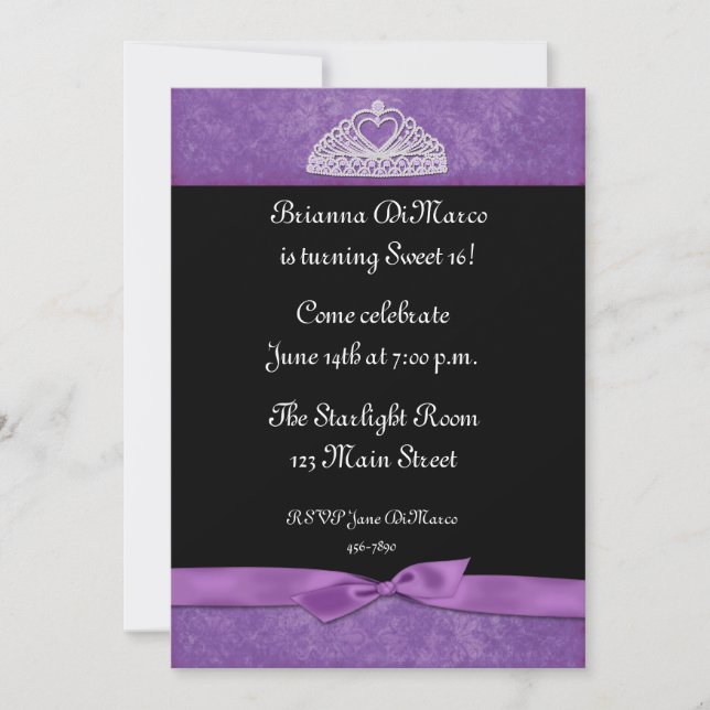 Invitación a la púrpura de Tiara (Anverso)