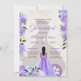 Invitación a la Quinceanera Azul de Fancy Charro L