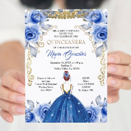 Invitación a la Quinceanera Azul de la Marina
