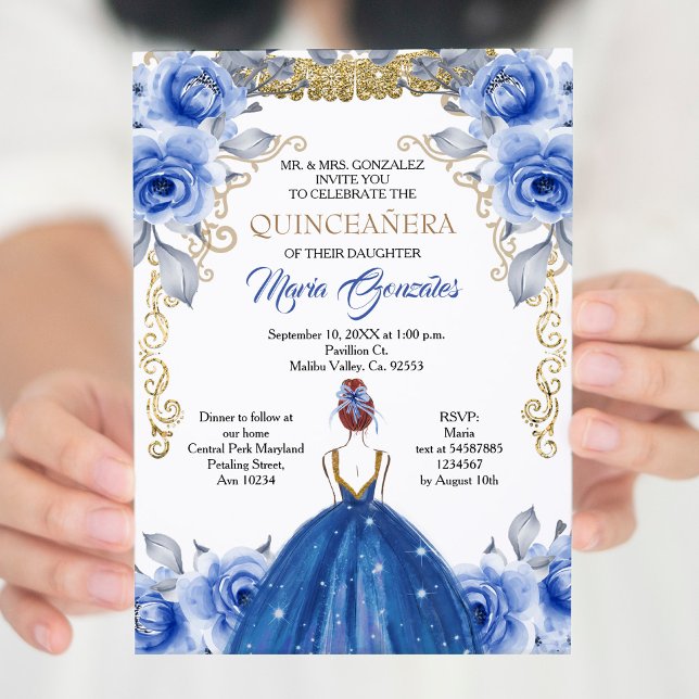 Invitación a la Quinceanera Azul de la Marina (Subido por el creador)