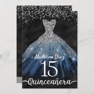 Invitación a la Quinceañera Azul de la Marina Cump