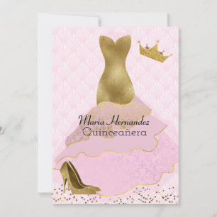 Invitación a la Quinceañera con Guisantes Glam Pin