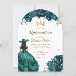 Invitación a la Quinceanera de Emerald Western Won
