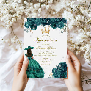 Invitación a la Quinceanera de Emerald Western Won