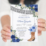 Invitación a la Quinceañera de la Marina de Plata<br><div class="desc">Invitación a la Quinceañera Quince Anos,  15º cumpleaños de la Marina de Plata Princesa, </div>