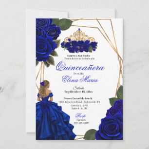Invitación a la Quinceañera de oro de los Rosas az