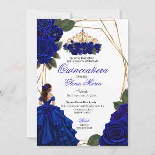 Invitación a la Quinceañera de oro de los Rosas az