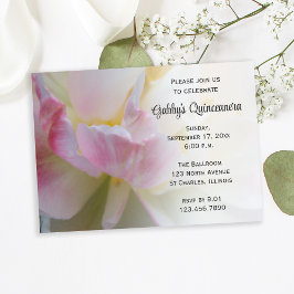 Invitación a la Quinceanera de Tulipanes Rosa Fanc