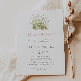Invitación a la Quinceañera del Boho Wildflower