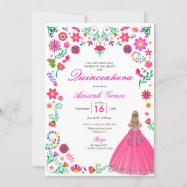 Invitación a la Quinceañera del Bordado Mexicano O