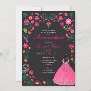 Invitación a la Quinceañera del bordado mexicano r