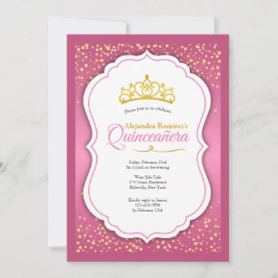 Invitación a la Quinceañera del Confetti de oro