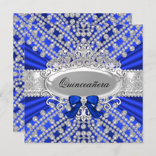 Invitación a la Quinceañera del Diamante Azul y Ti (Anverso / Reverso)