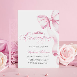 Invitación a la Quinceañera Rosa Coquette