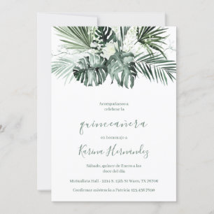 Invitación a la quinceanera verde en español