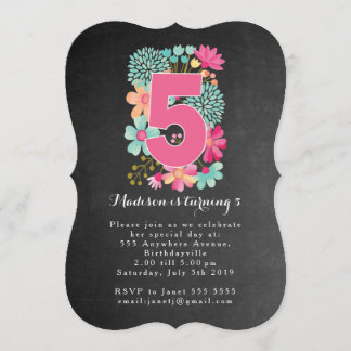 Invitación a la quinta fiesta de cumpleaños de los
