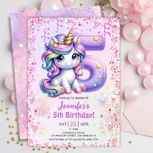 Invitación a la quinta fiesta de cumpleaños de uni