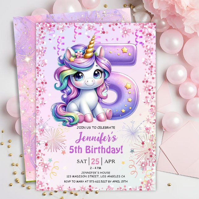 Invitación a la quinta fiesta de cumpleaños de uni (Subido por el creador)