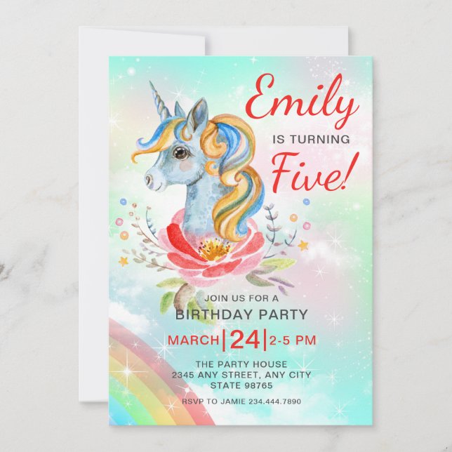 Invitación a la quinta fiesta de cumpleaños del ar (Anverso)