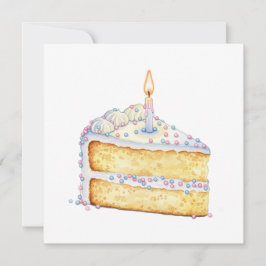 Invitación a la rebanada de pastel de cumpleaños