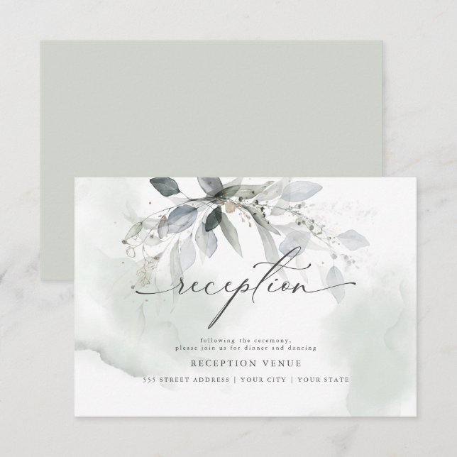 Invitación a la Recepción de Acuarela de Salvia Pá (Anverso / Reverso)