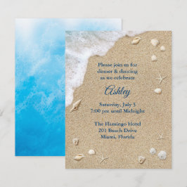 Invitación a la recepción de Blue Beach Waves Bat 