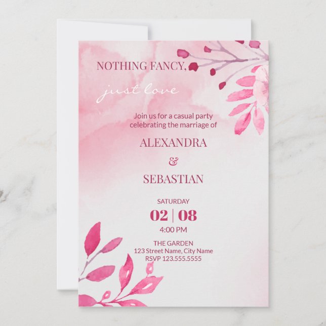 Invitación a la recepción de boda (Anverso)