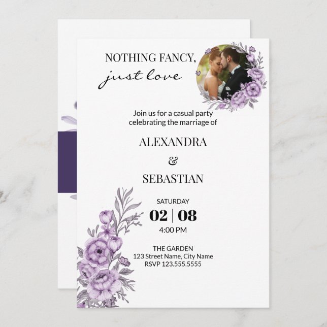 Invitación a la recepción de boda (Anverso / Reverso)