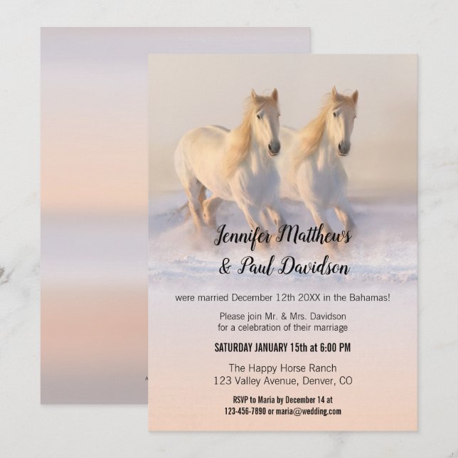 Invitación a la recepción de Boda de Caballos de I (Anverso / Reverso)