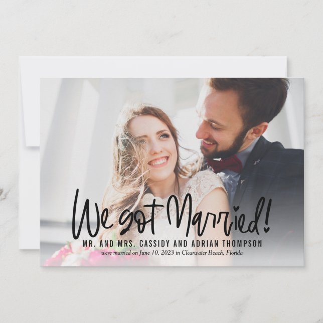 Invitación a la recepción de Boda de escritura div (Anverso)