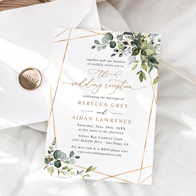 Invitación a la recepción de Boda de Oro Moderno (Subido por el creador)