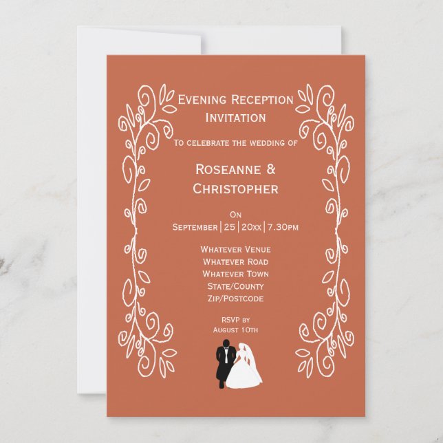 Invitación a la recepción de boda de Terracotta Br (Anverso)