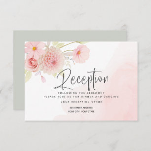 Invitación a la recepción de Boda Floral Rosa Past