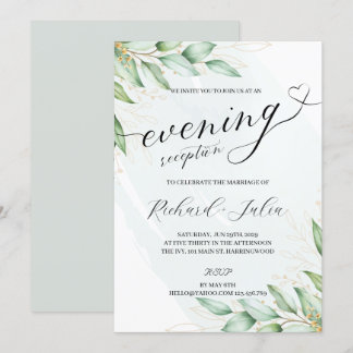 Invitación a la recepción de boda nocturna de IRIN