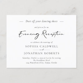 Invitación a la recepción de boda por la noche con