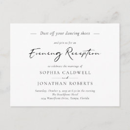 Invitación a la recepción de boda por la noche con