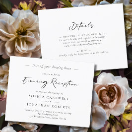 Invitación a la recepción de boda por la noche con