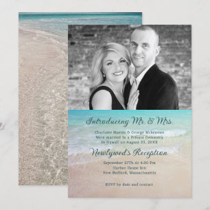 Invitación a la recepción de boda privada en playa