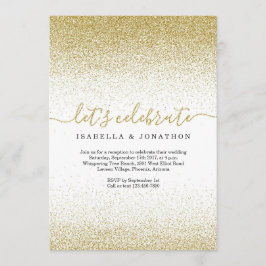 Invitación a la recepción de boda Purpurina Gold