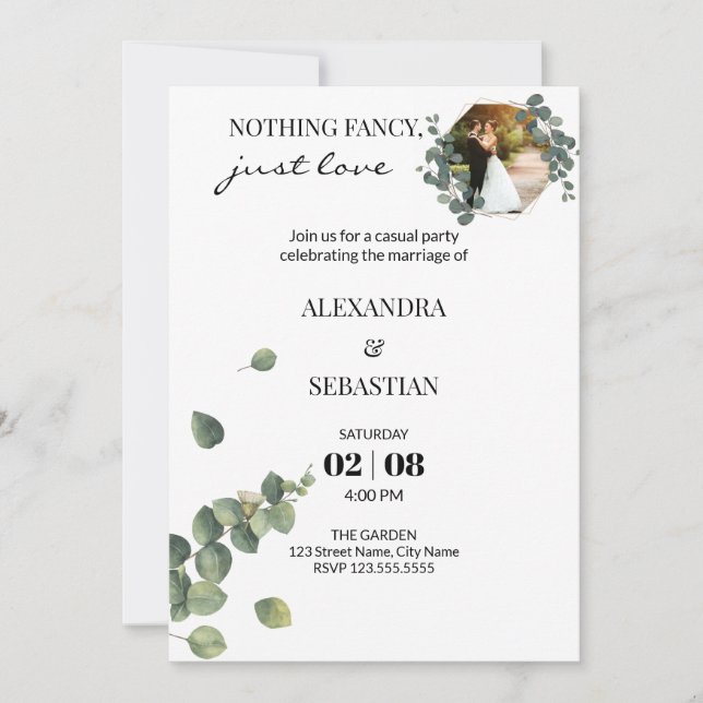 Invitación a la recepción de bodas (Anverso)
