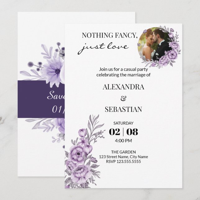 Invitación a la recepción de bodas (Anverso / Reverso)