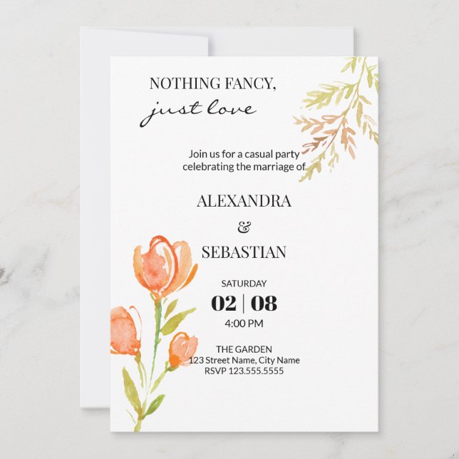 Invitación a la recepción de bodas (Anverso)