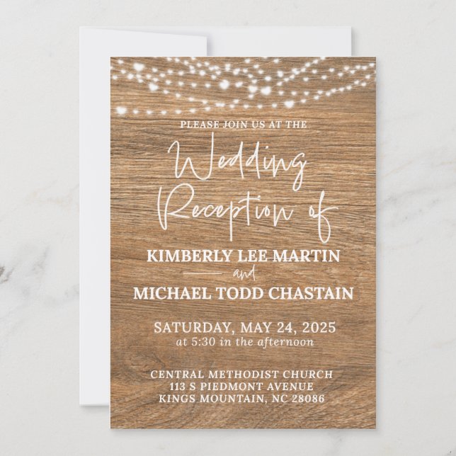Invitación a la recepción de bodas (Anverso)
