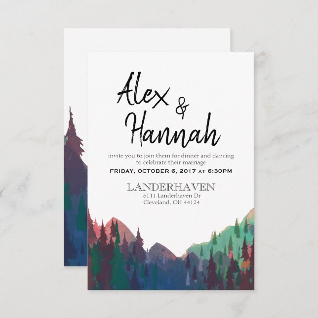 Invitación a la recepción de bodas (Anverso / Reverso)