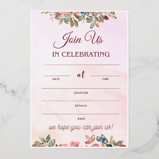 Invitación a la recepción de bodas Boda lindo plan (Anverso)