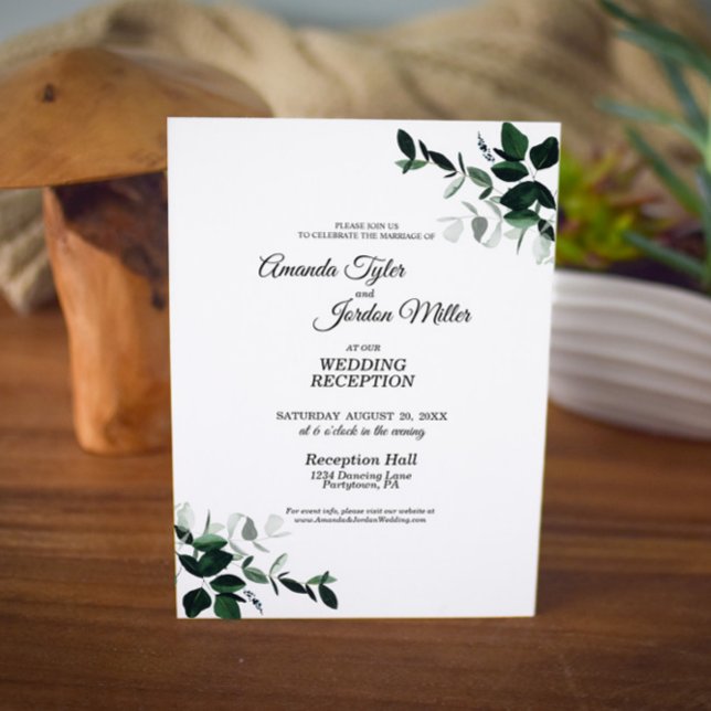 Invitación a la recepción de bodas botánicas neutr (Subido por el creador)